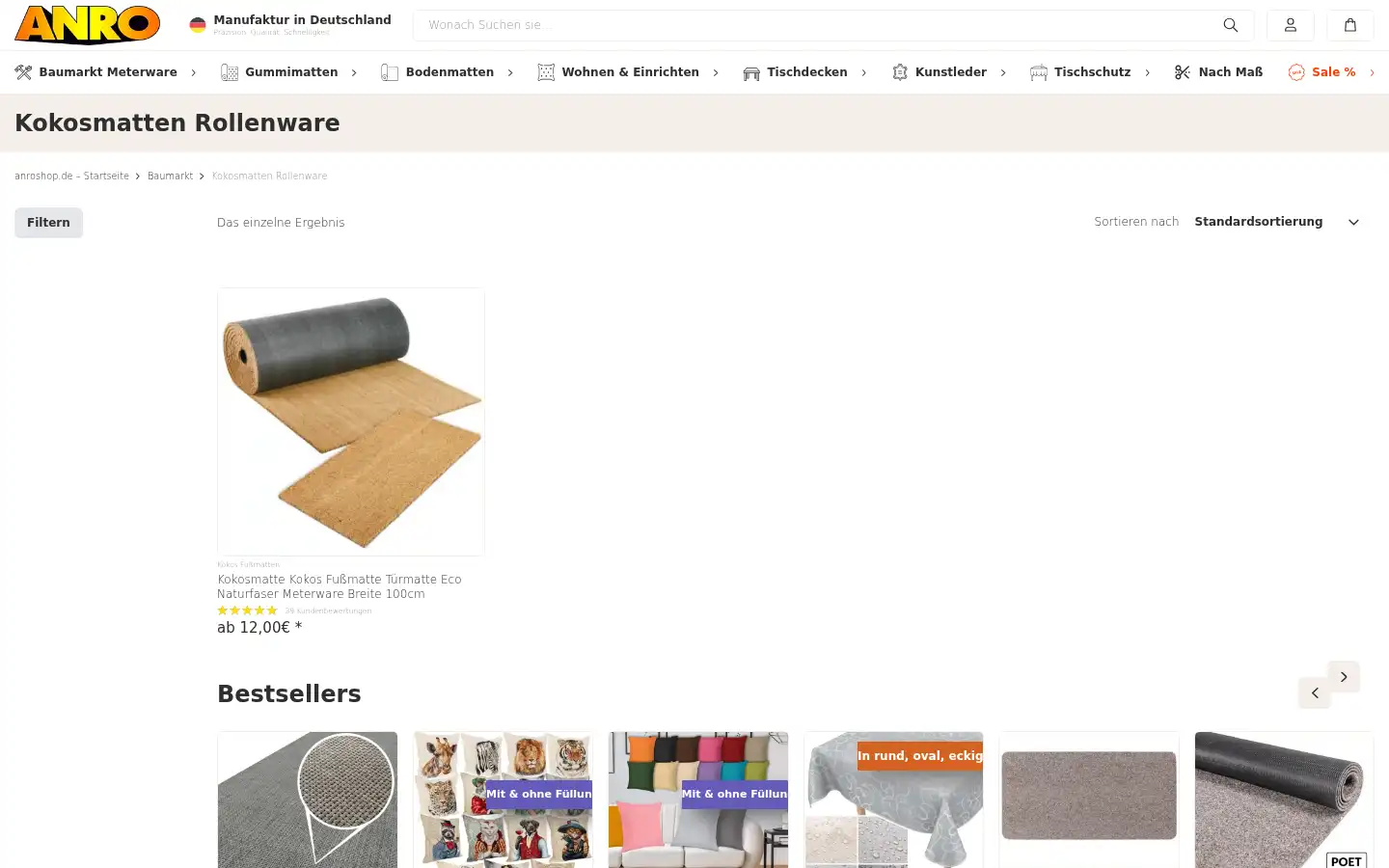 Screenshot of anroshop.de