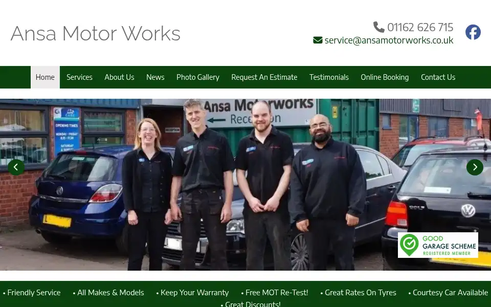 Screenshot of ansamotorworks.co.uk