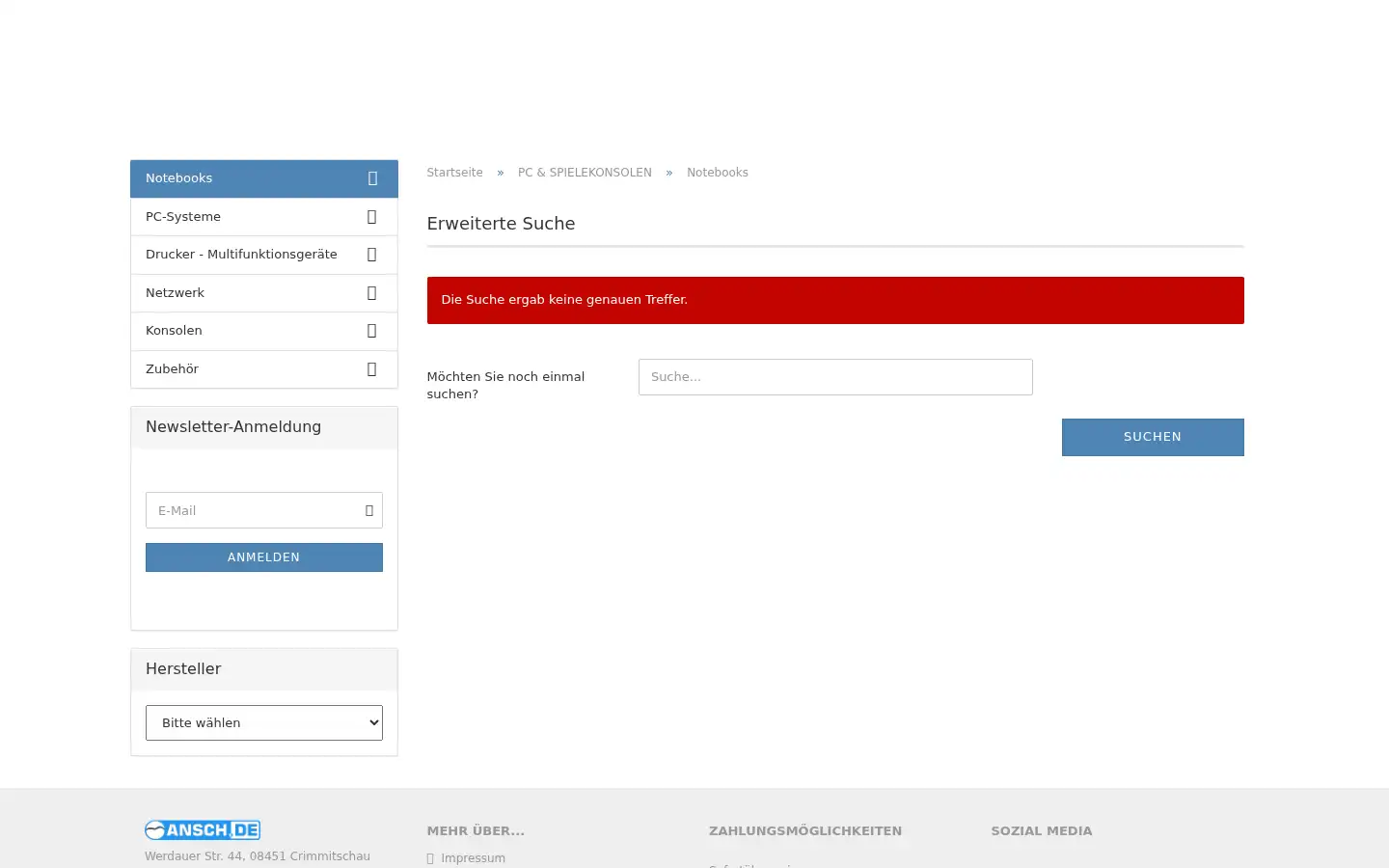 Screenshot of ansch-shop.de