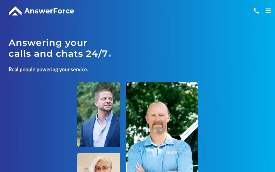 Screenshot of answerforce.co.uk