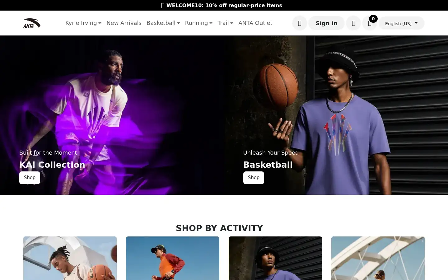 Screenshot of anta-sports.eu