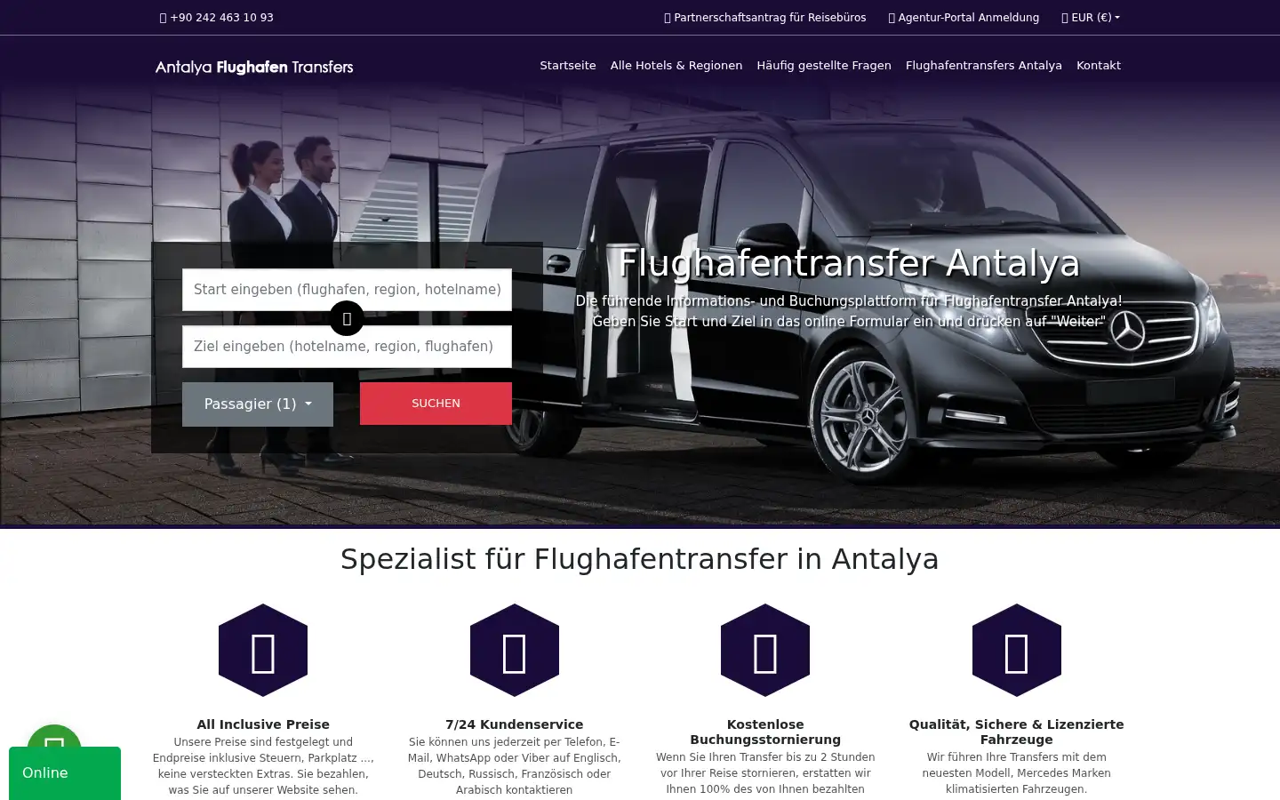 Screenshot of antalyaflughafentransfers.com