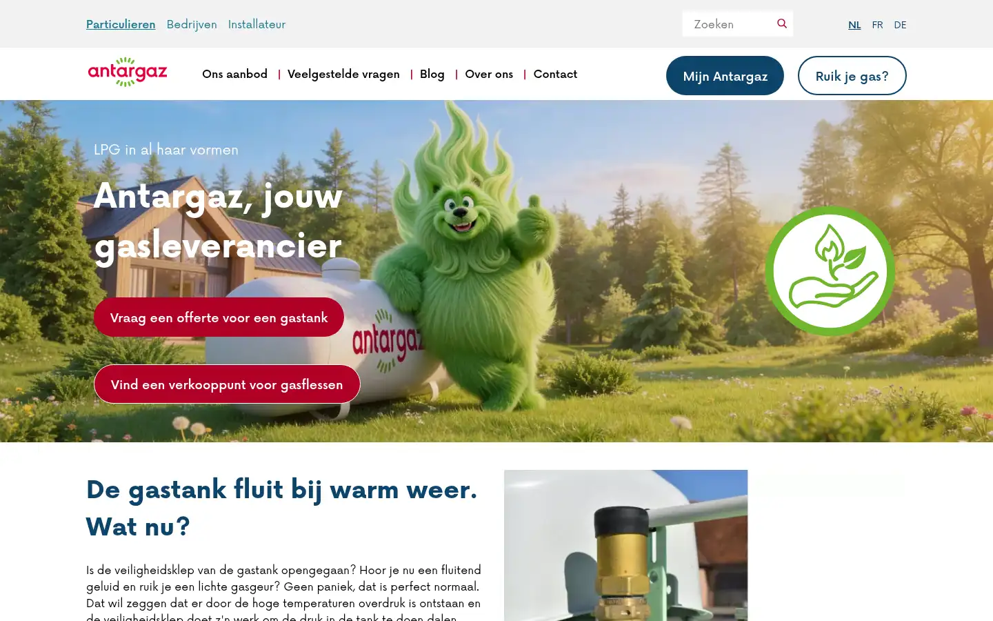 Screenshot of antargaz.be