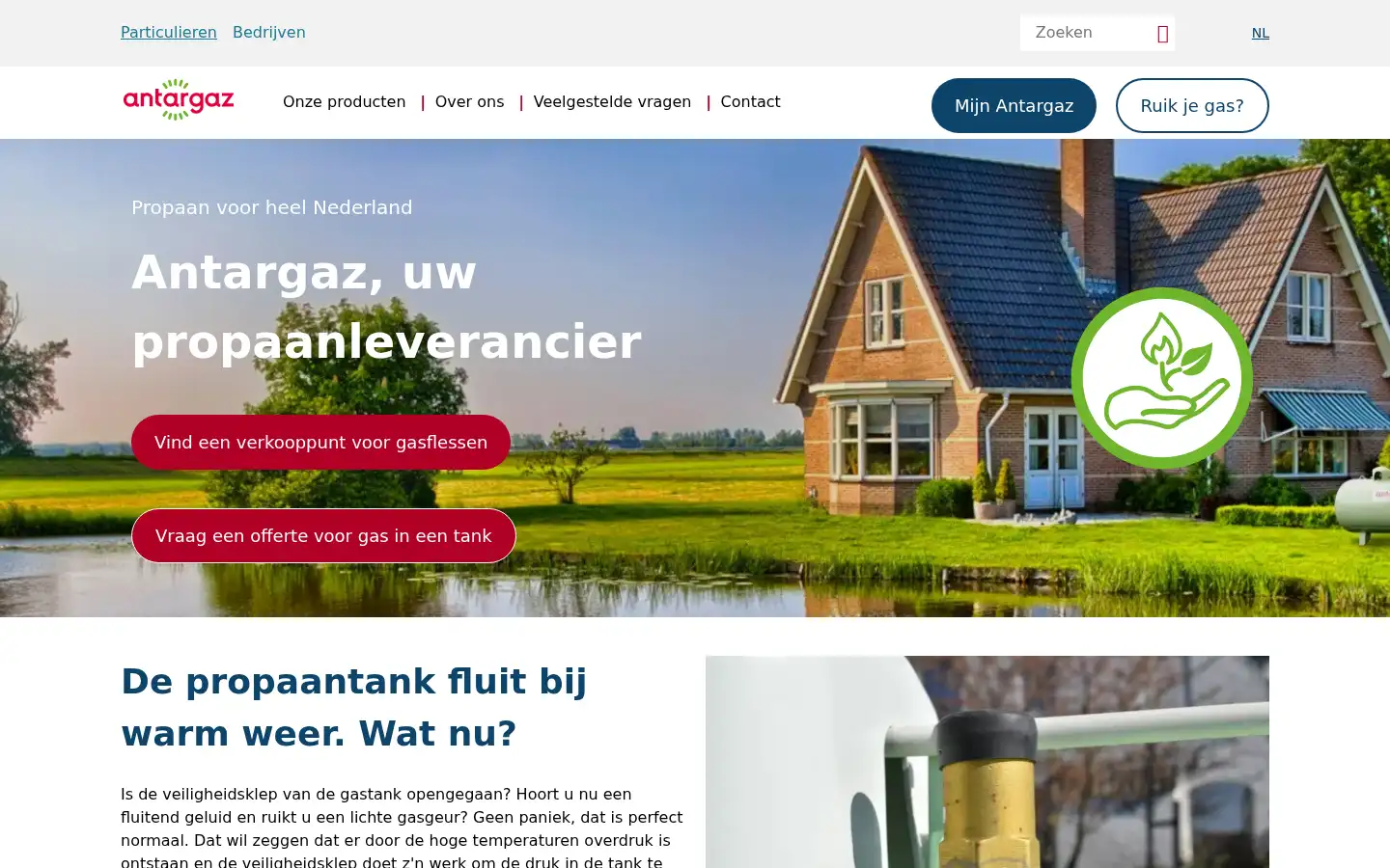 Screenshot of antargaz.nl