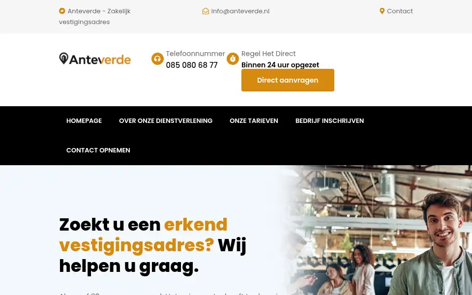 Screenshot of anteverde.nl