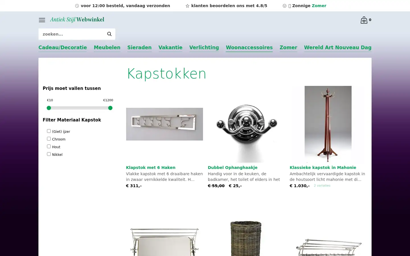 Screenshot of antiekstijlwebwinkel.nl
