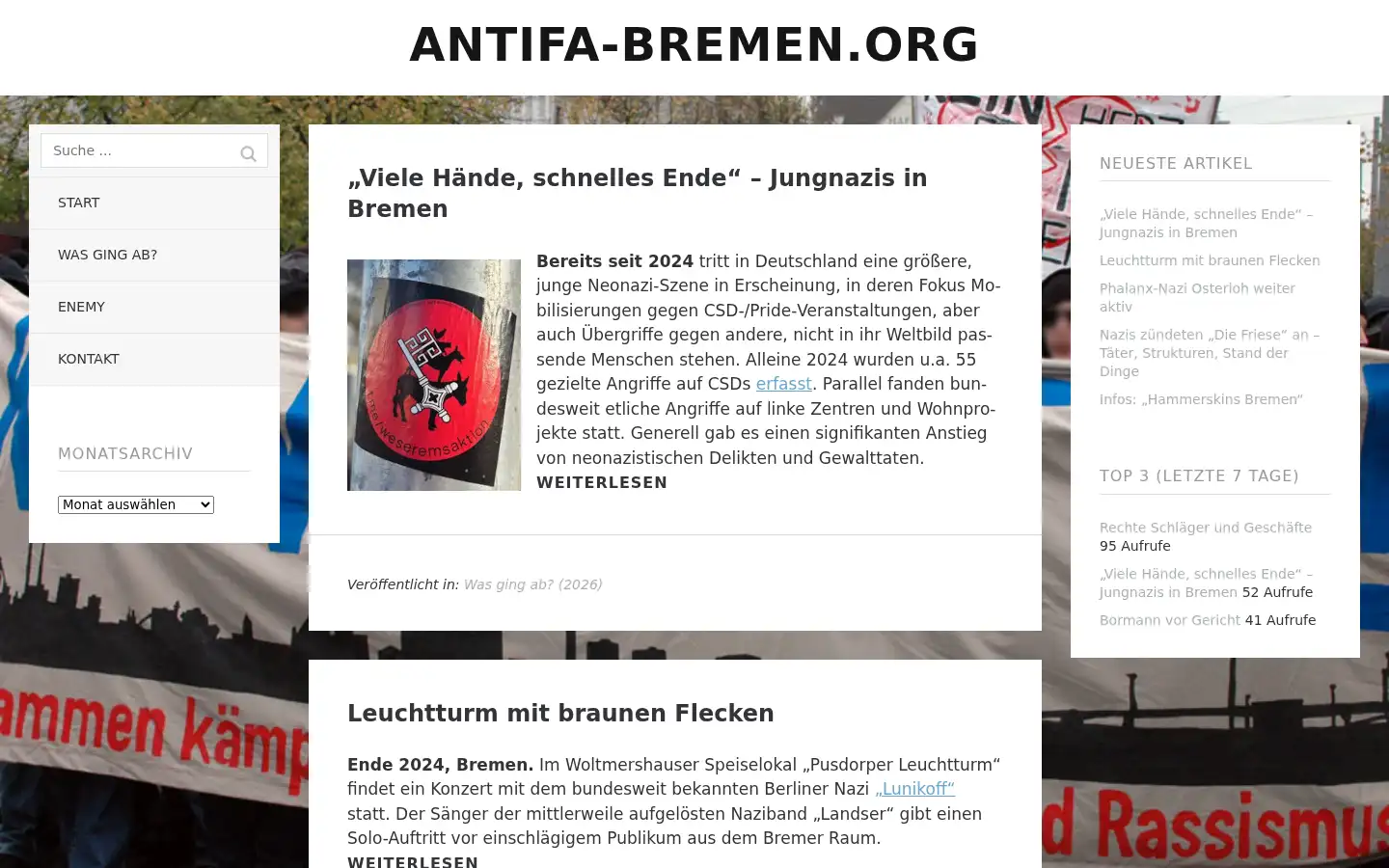 Screenshot of antifa-bremen.org