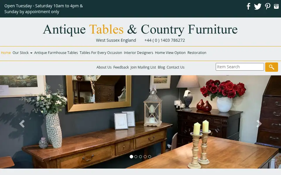 Screenshot of antique-tables.co.uk