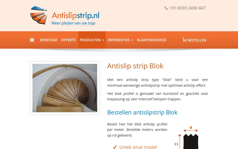 Screenshot of antislipstrip.nl