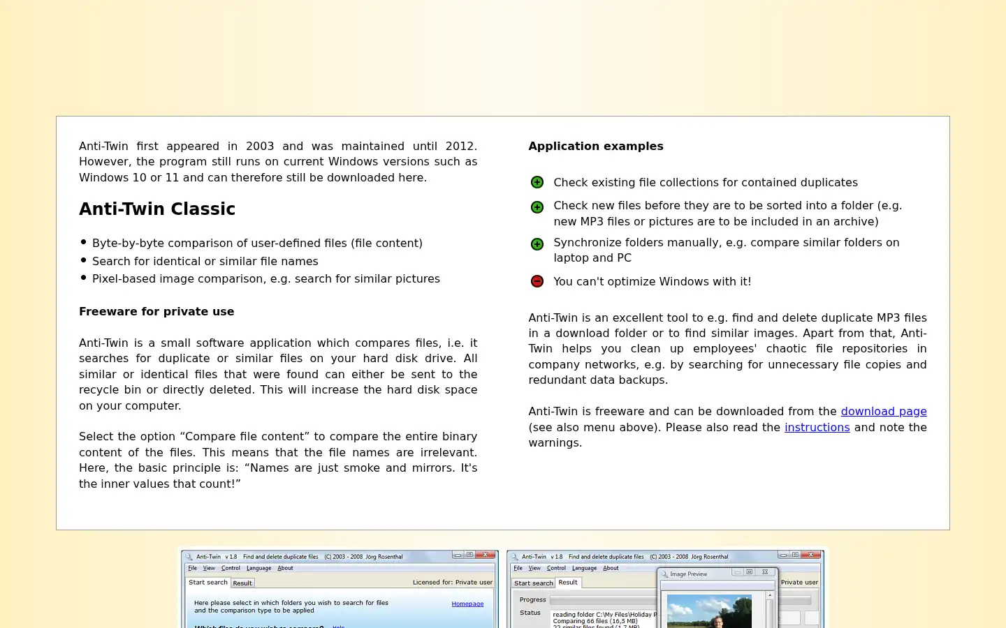 Screenshot of antitwin.org