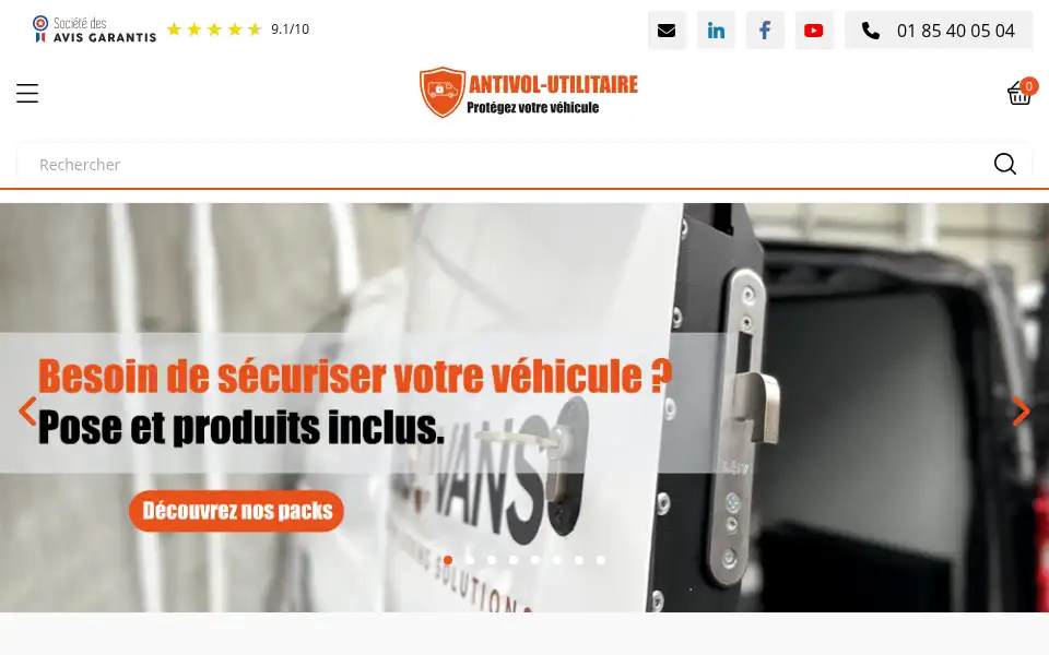 Screenshot of antivol-utilitaire.fr