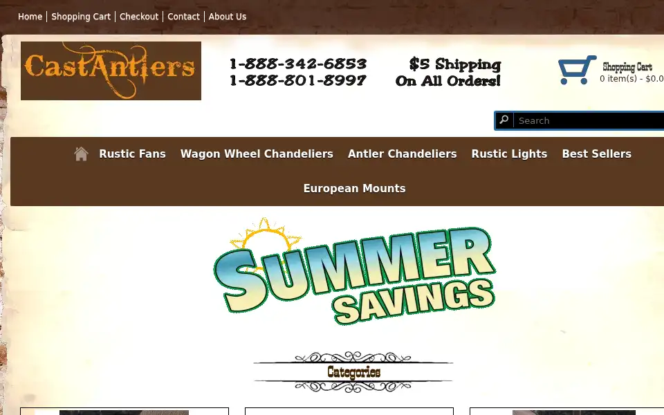 Screenshot of antler-chandelier.net