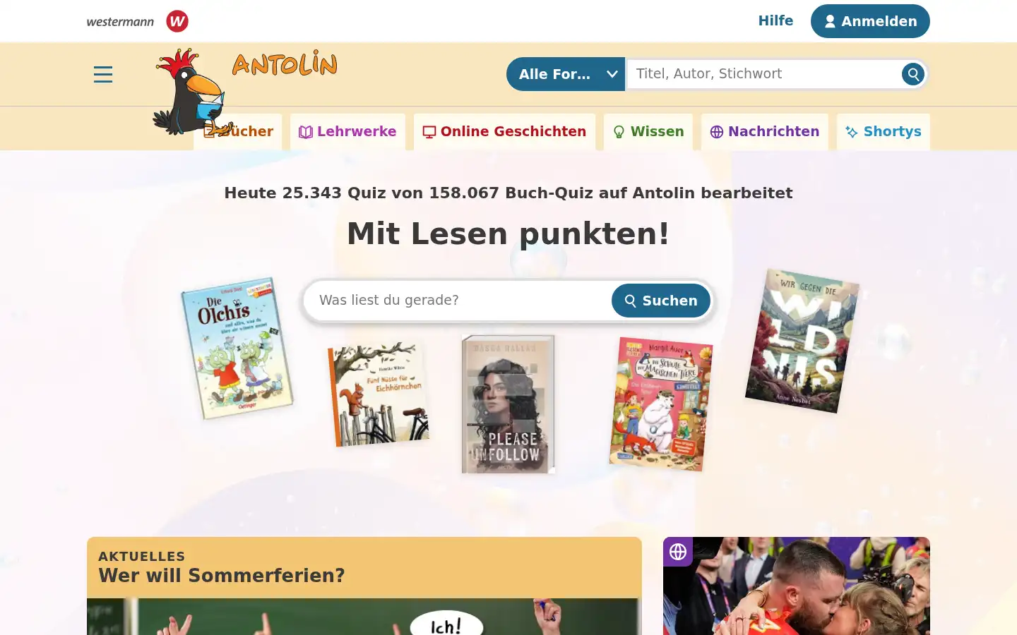 Screenshot of antolin.westermann.de