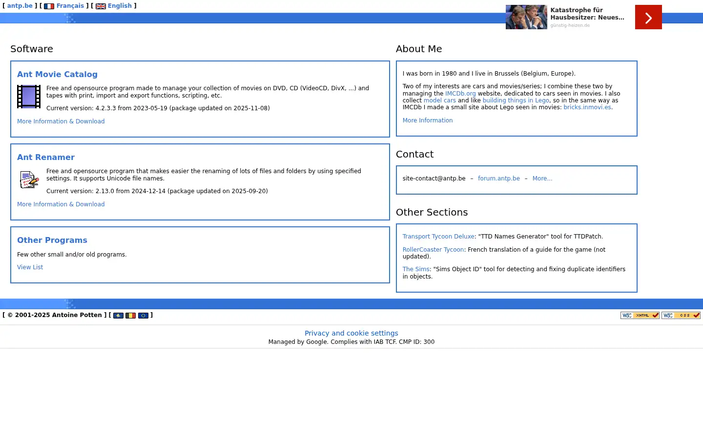 Screenshot of antp.be