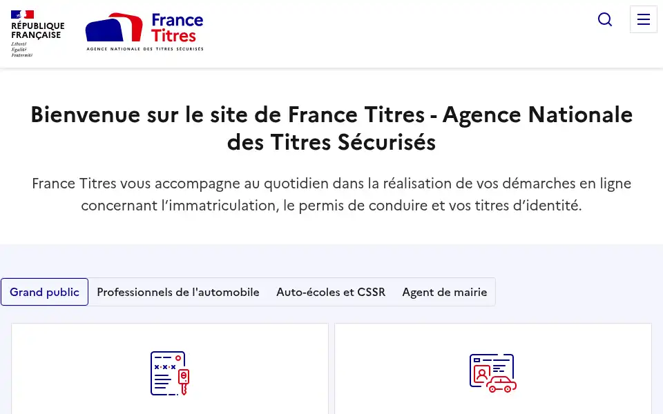 Screenshot of ants.gouv.fr