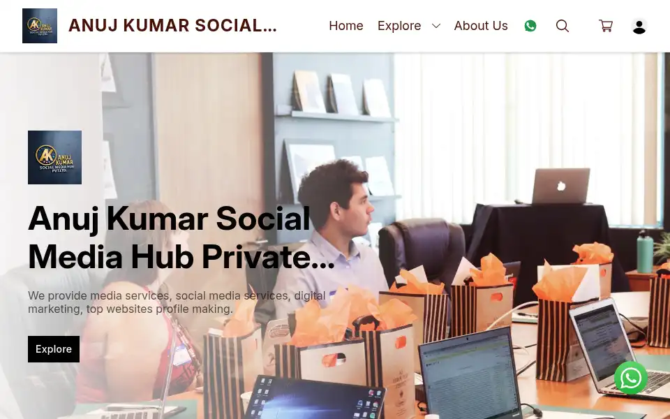 Screenshot of anujkumarsocialmediahub.com