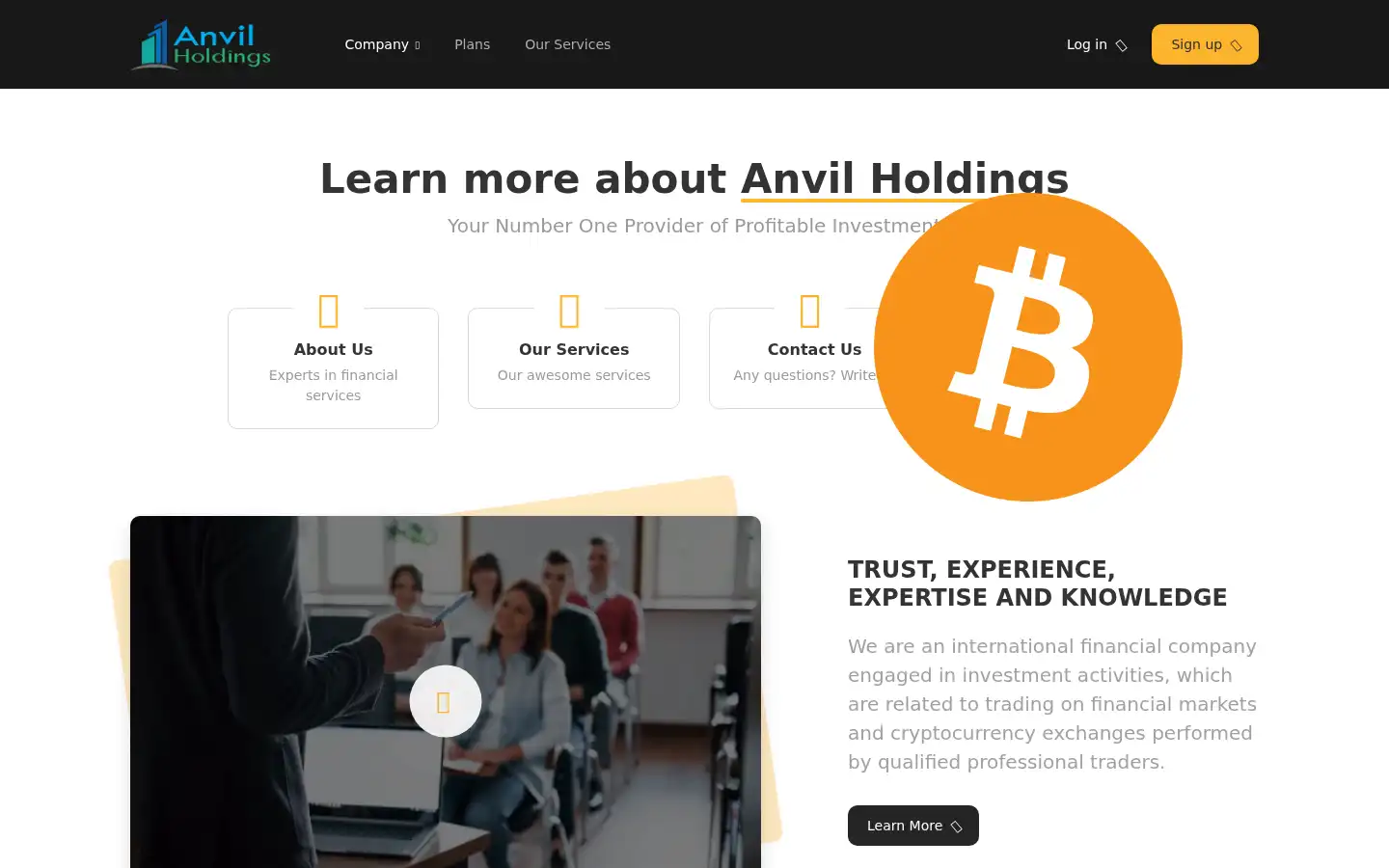 Screenshot of anvilholdings.org