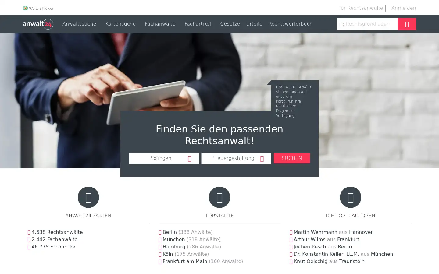 Screenshot of anwalt24.de