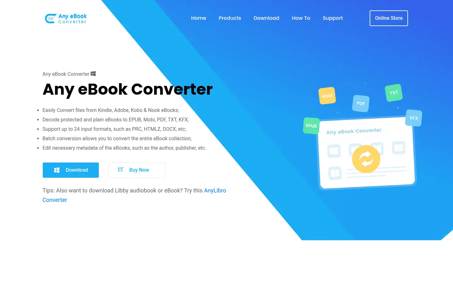 Screenshot of any-ebook-converter.com