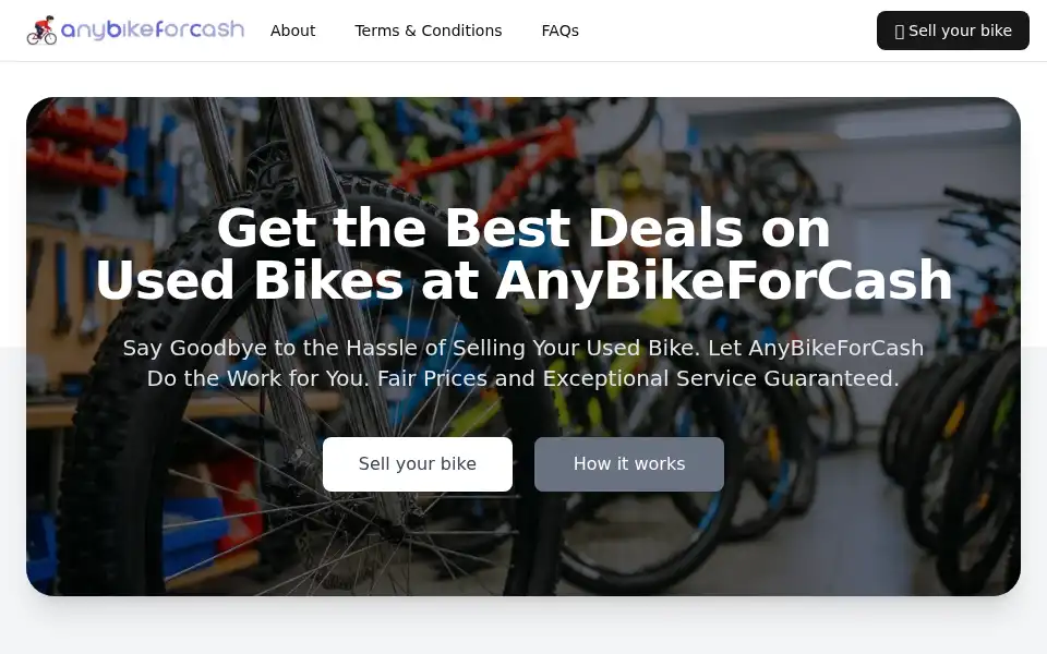 Screenshot of anybikeforcash.co.uk