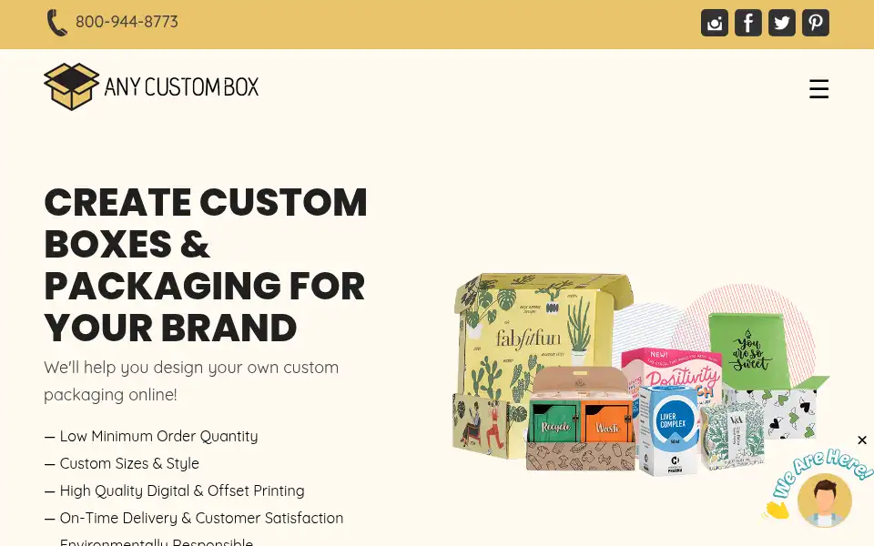 Screenshot of anycustombox.com