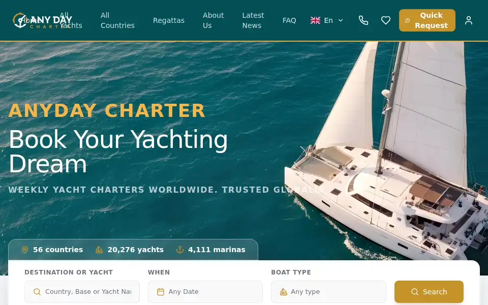 Screenshot of anydaycharter.com