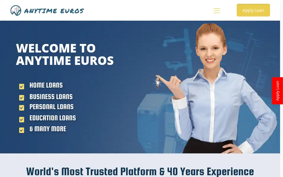 Screenshot of anytime-euros.com