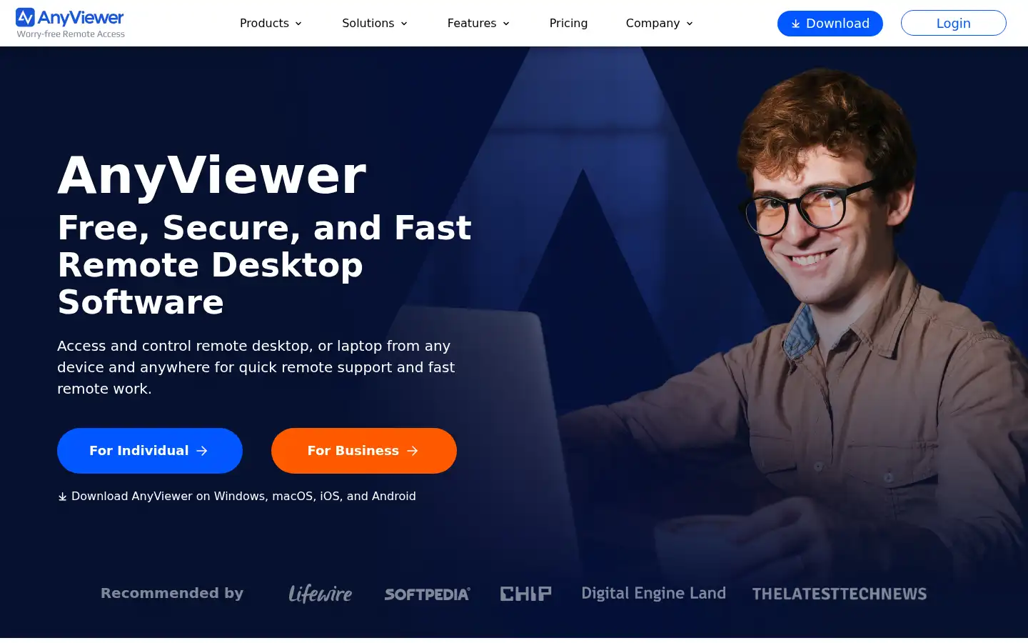 Screenshot of anyviewer.com
