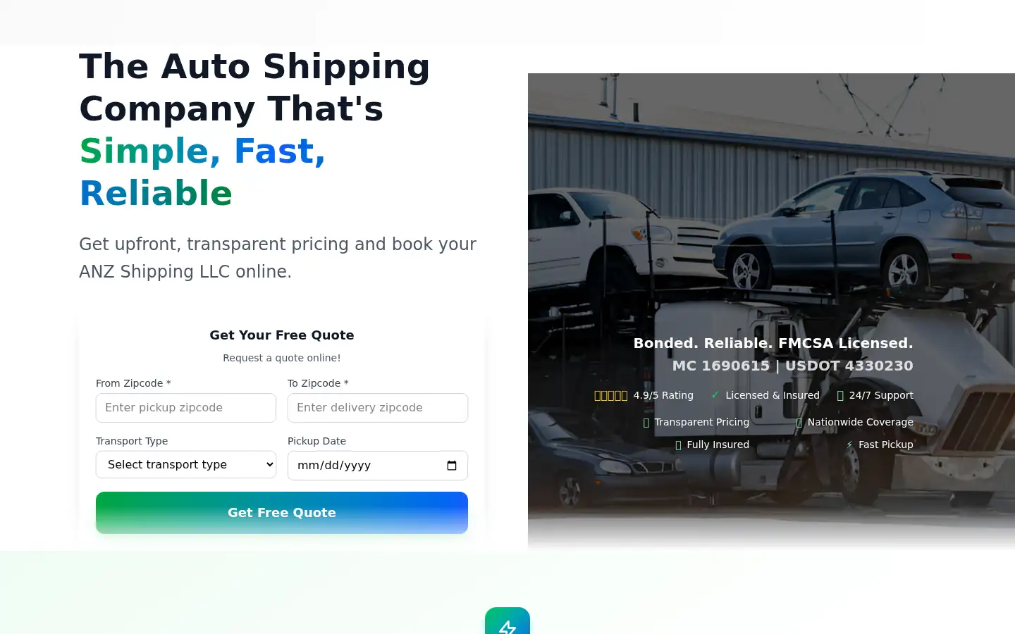 Screenshot of anzship.com