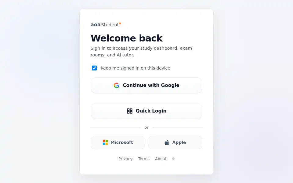 Screenshot of aoastudent.aoaai.me