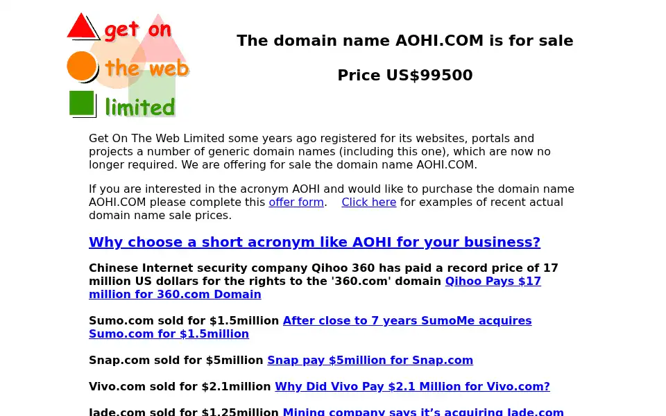 Screenshot of aohi.com