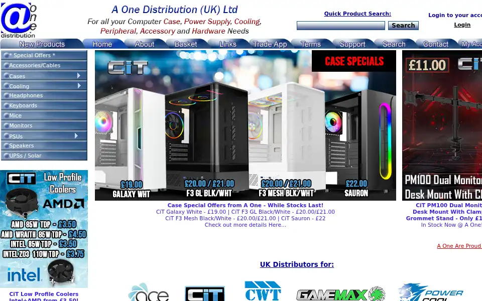 Screenshot of aone.co.uk