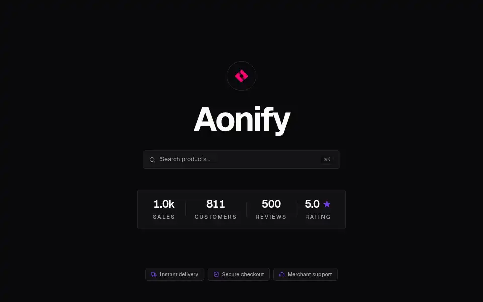 Screenshot of aonify.com