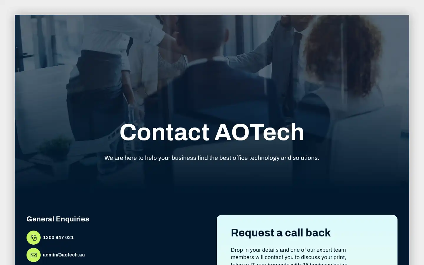 Screenshot of aotech.au