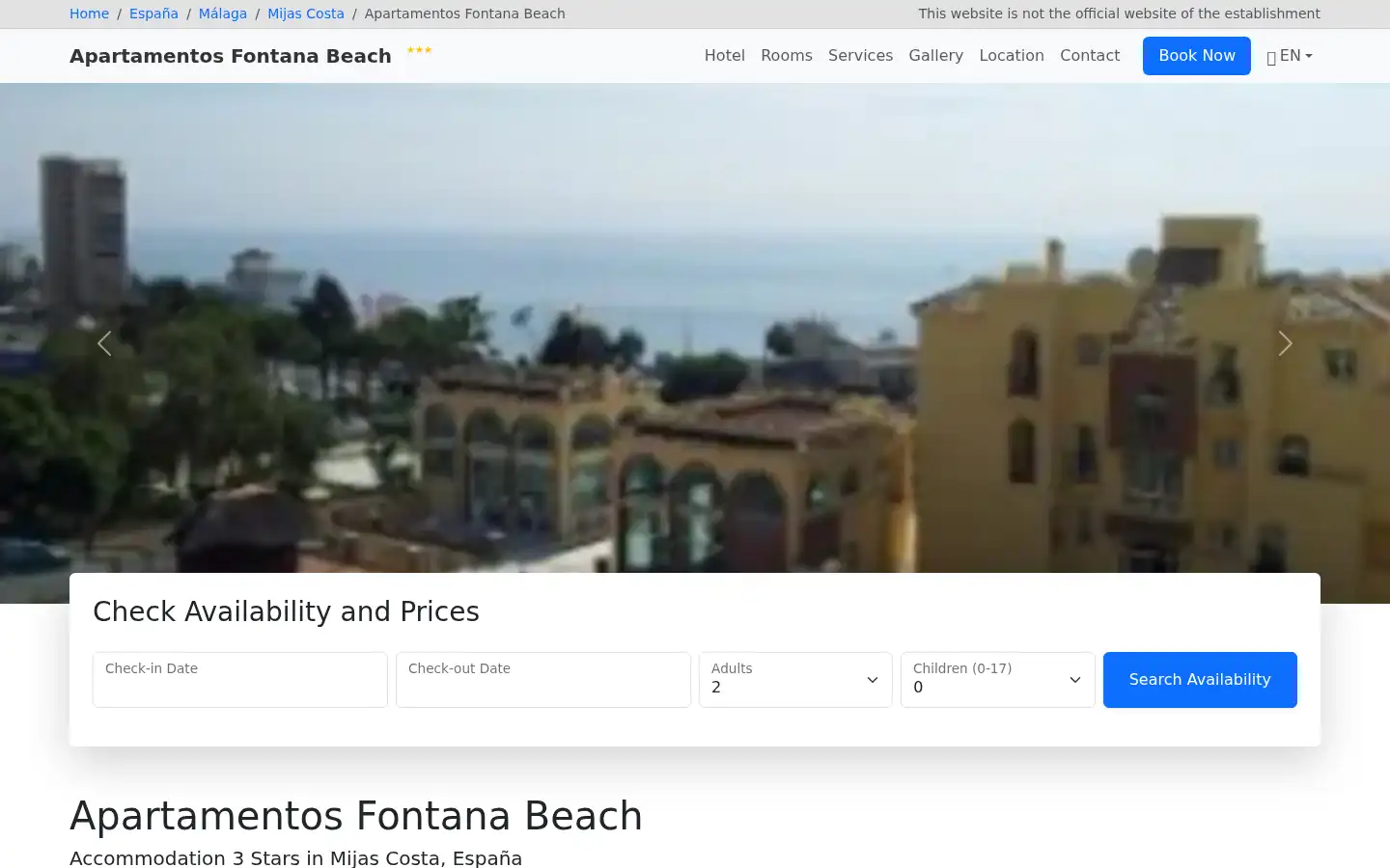 Screenshot of apartamentos-fontana-beach-mijas-costa.vivehotels.com