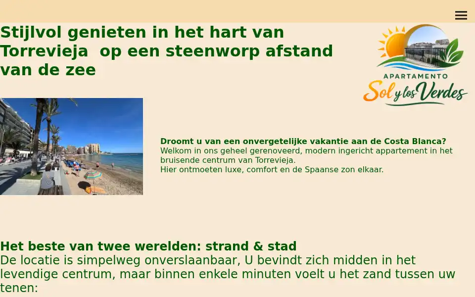 Screenshot of apartamentosolylosverdes.nl
