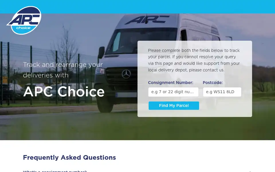 Screenshot of apcchoice.apc-overnight.com