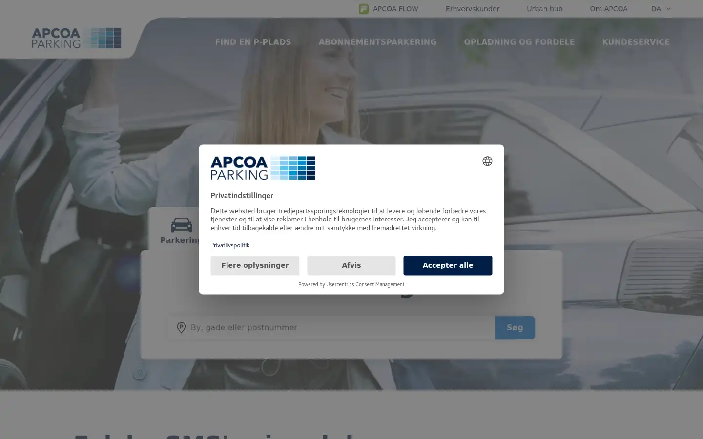 Screenshot of apcoa.dk