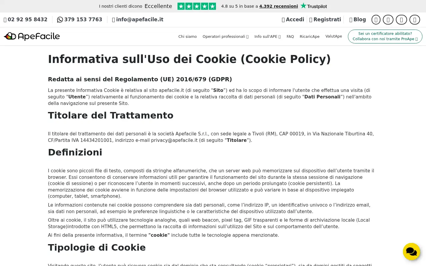 Screenshot of apefacile.it