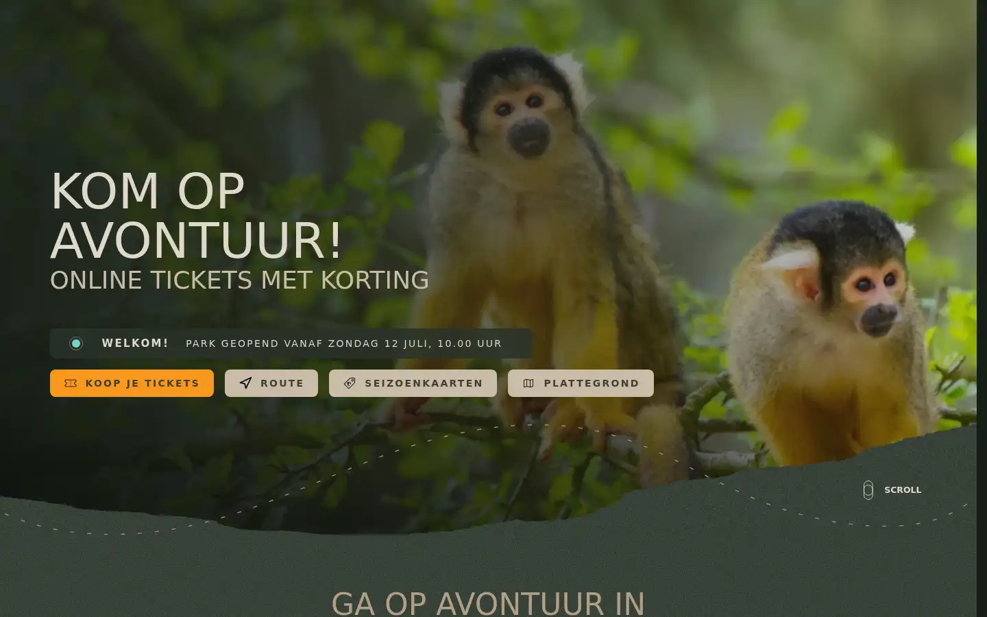 Screenshot of apenheul.nl