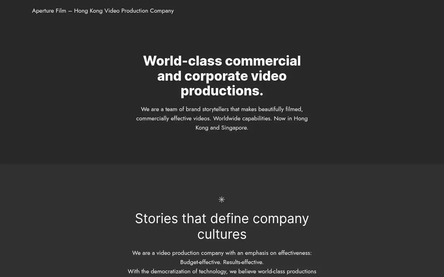 Screenshot of aperture-film.com