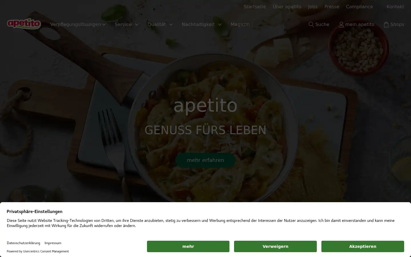 Screenshot of apetito.de