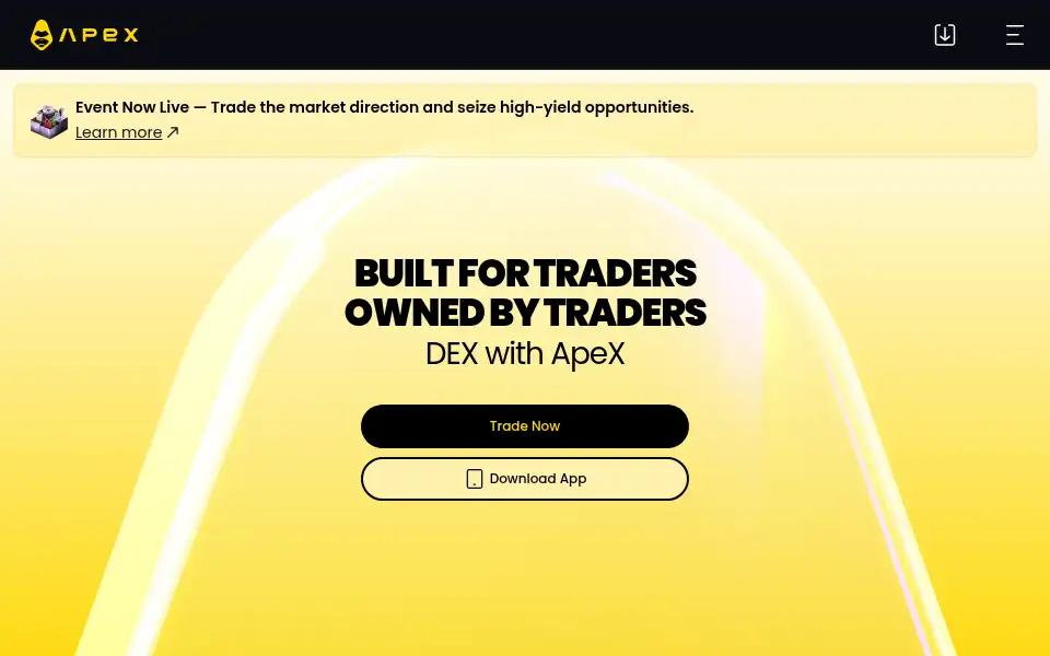 Screenshot of apex.exchange