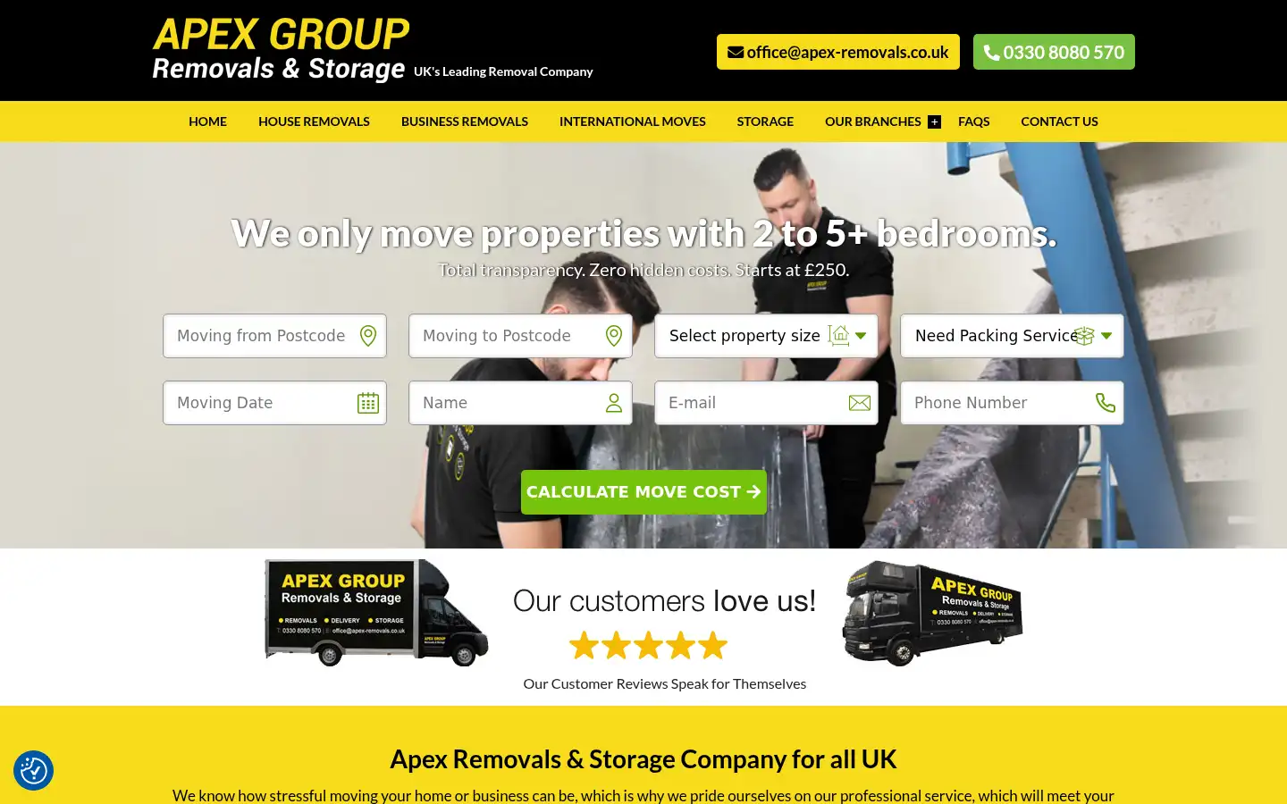 Screenshot of apex-removals.co.uk