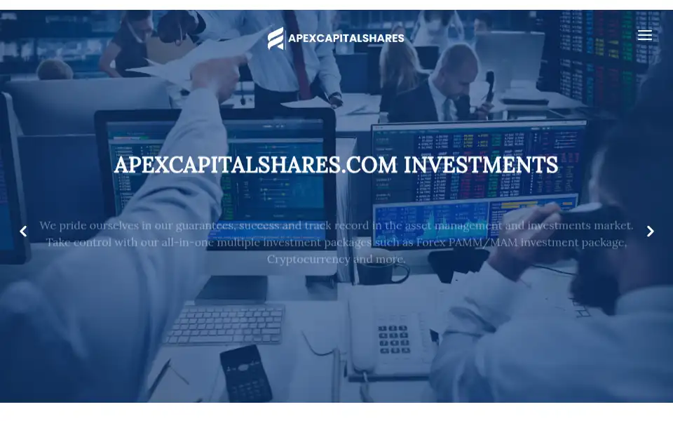 Screenshot of apexcapitalshares.com