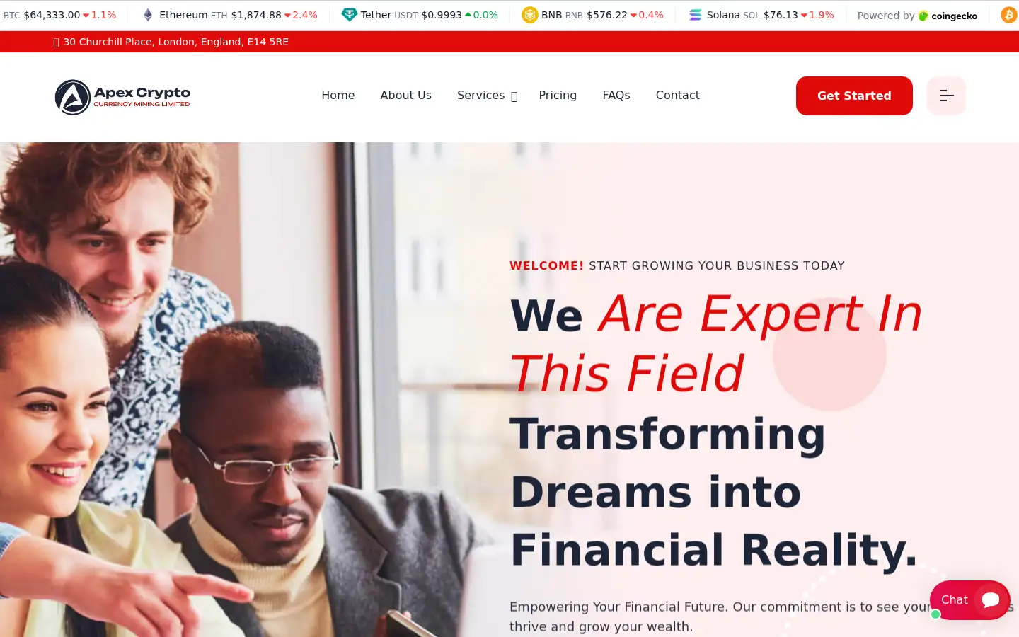 Screenshot of apexcrypto-currencyminingltd.com