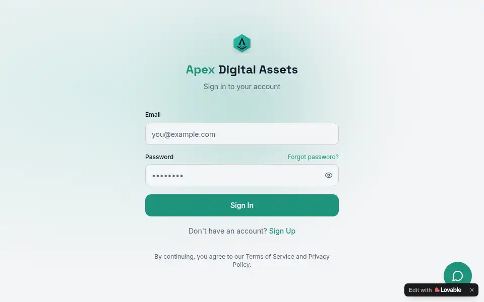 Screenshot of apexdigitalassets.net