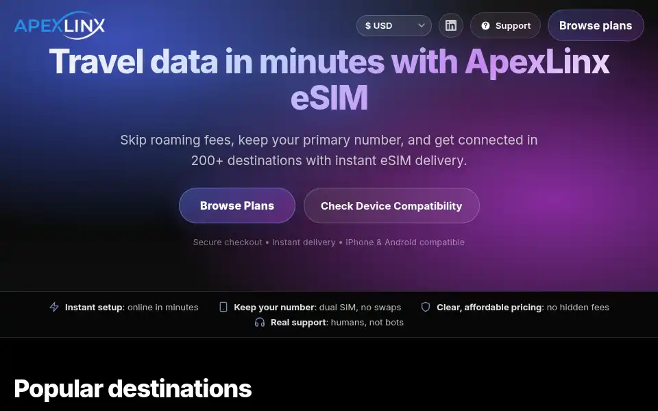 Screenshot of apexlinx.com