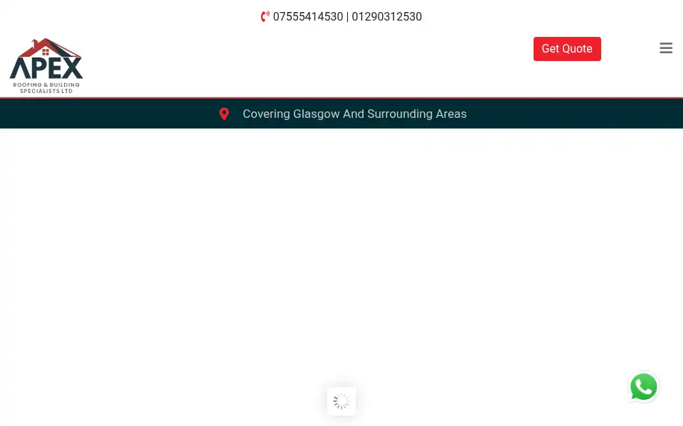 Screenshot of apexroofingbuilding.co.uk