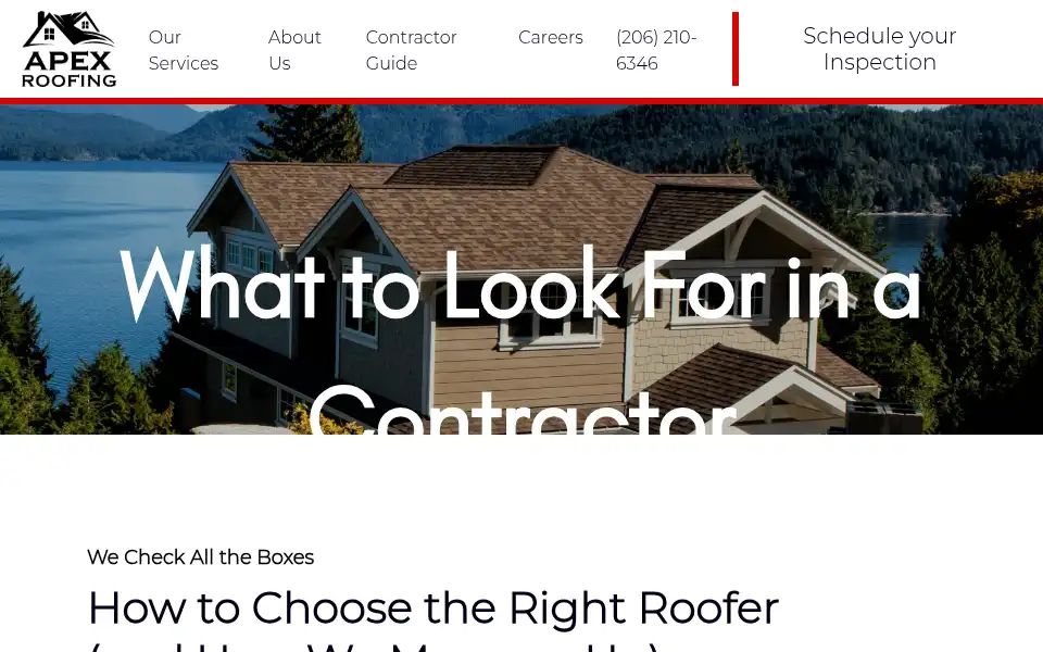 Screenshot of apexroofingnw.com